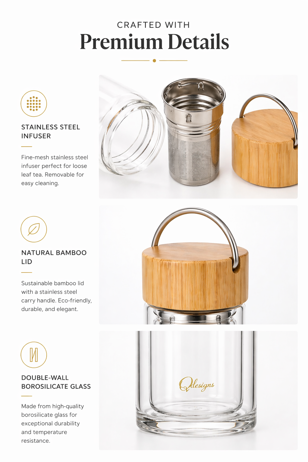 glass tea infuser bottle